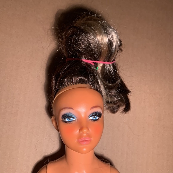 Rare Vintage IDEAL TUESDAY TAYLOR DOLL (?) Blonde/Black Hair Head w defects!🚩 - Picture 9 of 17